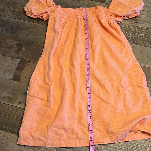 Abercrombie & Fitch Melon Peach Linen Blend DRESS Small Petite SP - Picture 6 of 7